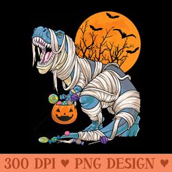 halloween dinosaur t rex mummy pumpkin candy - high quality png download