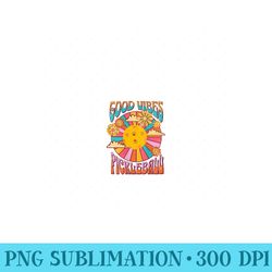 womens vintage retro pickleball design good vibes groovy colors - png design files