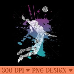 girls volleyball poison pink blue server n distressed premium - png clipart