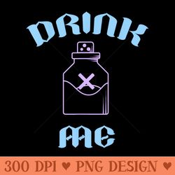 creepy pastel goth soft goth emo evil drink me poison bottle - design png template