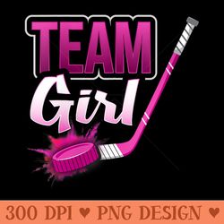 team girl gender reveal hockey baby shower party idea - png prints