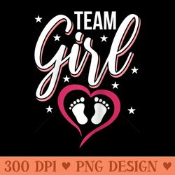 gender reveal baby shower team girl baby party its a girl raglan baseball - ready to print png designs