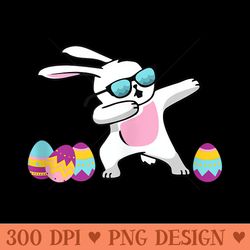 dabbing easter bunny funny gift for toddlers - digital png downloads