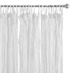 Cotton Crinkle Voile Curtains Set of 2 , color: White