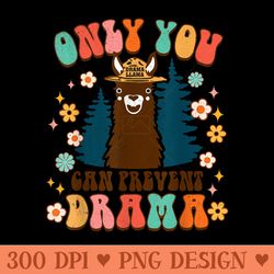 only you can prevent drama llama groovy camping camper - png art files