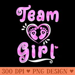 team girl gender reveal baby shower party - high quality png files