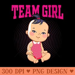 s gender announcement team girl baby party reveal pregnant - exclusive png designs