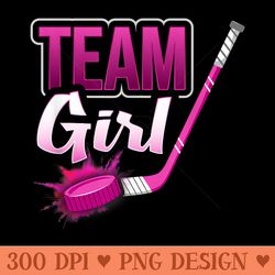 team girl gender reveal hockey baby shower party idea - unique png artwork