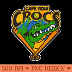 defunct cape fear crocs baseball team - ready to print png designs
