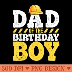 dad of the birthday construction birthday party hat men - mug sublimation png