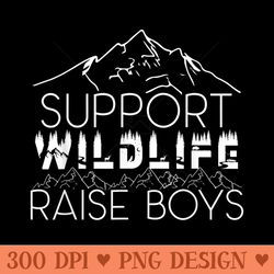 support wildlife raise t mom dad mountain graphic - digital png artwork