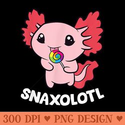 axolotl sweets lollipop snaxolotl kawaii axolotl - png design files