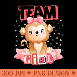 team girl gender reveal pregnancy announcement baby party - png art files