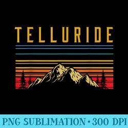 telluride colorado retro vintage mountains graphic - unique png artwork