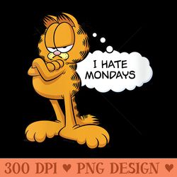 womens garfield i hate mondays thought bubble - png download
