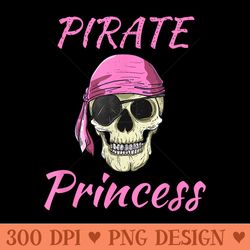 pirate princess eye patch pink head scarf graphic print - png design files