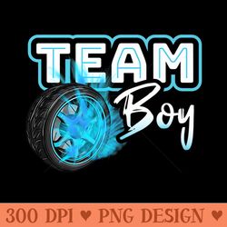 gender reveal team burnouts baby shower party idea premium - unique png artwork