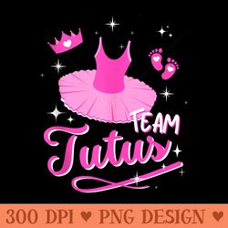 team tutus football gender reveal pink baby shower team girl - sublimation png designs