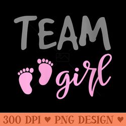 s team girl footprint gender reveal baby shower party - png graphics