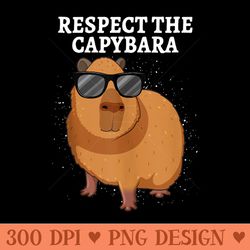 respect the capybara funny rodent capibara pun - printable png images