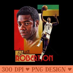 retro oscar robertson basketball card - png graphics