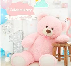 35.4 Giant Teddy Bear Soft Stuffed Animals Plush Big Bear Toy, Pink