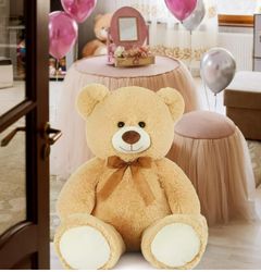 35.4 Giant Teddy Bear Soft Stuffed Animals Plush Big Bear Toy, Tan