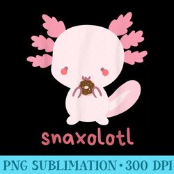 snaxolotl cute axolotl kawaii pun for , men, - png download clipart
