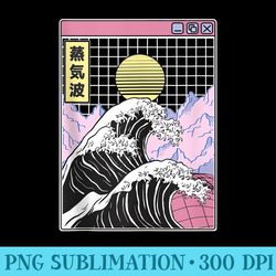 kanagawa wave japan digital landscape kawaii anime vaporwave - sublimation backgrounds png
