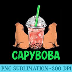 cute animal capyboba milk tea capybara - free png download