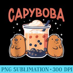 capyboba milk tea capybara bubble tea - png download template