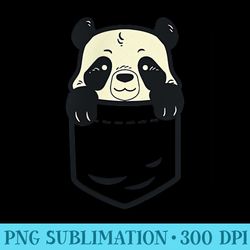 pocket panda cute baby bear face animal lover men - shirt graphic resources
