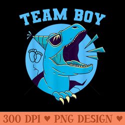 team gender reveal team blue dinosaur baby shower party - digital png downloads