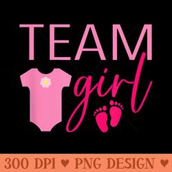 team girl gender reveal baby shower party - unique png artwork
