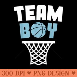 team basketball gender reveal blue baby shower party - png download