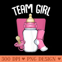 team girl pink funny gender reveal baby shower party family - modern png designs