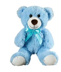 Cute Teddy Bear Stuffed Animals, Stuffed Animal Doll With Satin Bow Tie Valentines Christmas Birthday Gift -Blue
