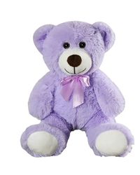 Cute Teddy Bear Stuffed Animals, Stuffed Animal Doll With Satin Bow Tie Valentines Christmas Birthday Gift -Purple