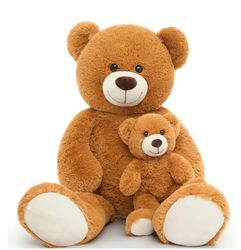 Mommy and Baby Giant Teddy Bear 39" Bear Stuffed Animal Plush Toy-Brown