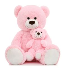 Mommy and Baby Giant Teddy Bear 39" Bear Stuffed Animal Plush Toy Pink