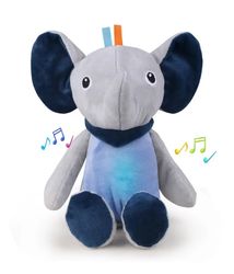 Cartoon Animal Stuffed Plush Doll Cute Soft Baby Soothing Toy with Music LED Elephant