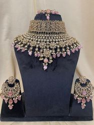 Antique Polki Kundan necklace set/Statement necklace Set/Indian Jewelry/Pakistani Jewelry set/Wedding necklace/Bridal ne