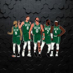 boston celtic basketball players svg