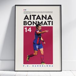 Aitana Bonmati Poster, Barcelona Poster, Football Poster, Office Wall Art, Bedroom Art, Gift Poster