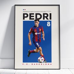 Pedri Poster, Barcelona Poster, Football Poster, Office Wall Art, Bedroom Art, Gift Poster