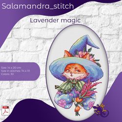 Lavender magic, relax, cross stitch, embroidery pattern