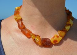 Raw Baltic amber necklace