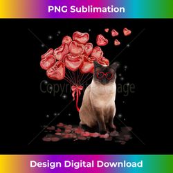 Funny Siamese Heart Valentines Day Cat Dad Mom Gift - Classic Sublimation PNG File - Enhance Your Art with a Dash of Spi