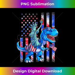 dino statue of liberty 4th of july shirt boys american flag - decorative sublimation png file