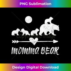 momma bear shirt with four cute bear cubs gift - high-quality png sublimation download